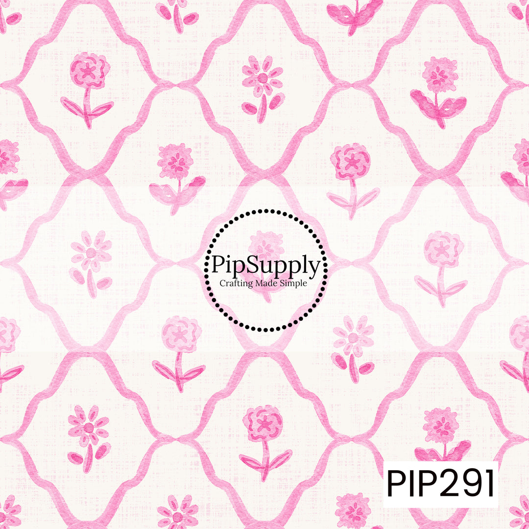 PIP291 - Lattice Floral Pink