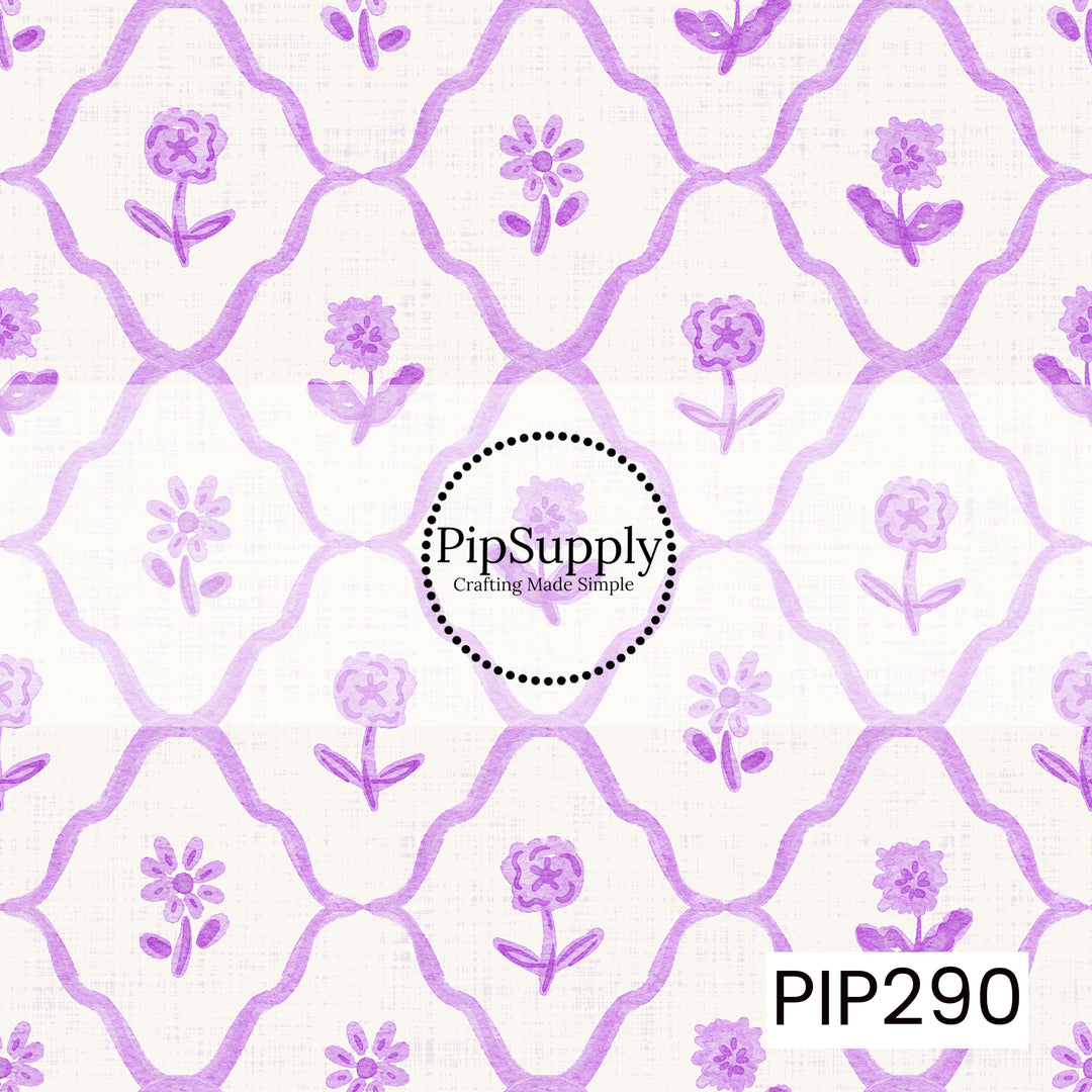PIP290 - Lattice Floral Purple