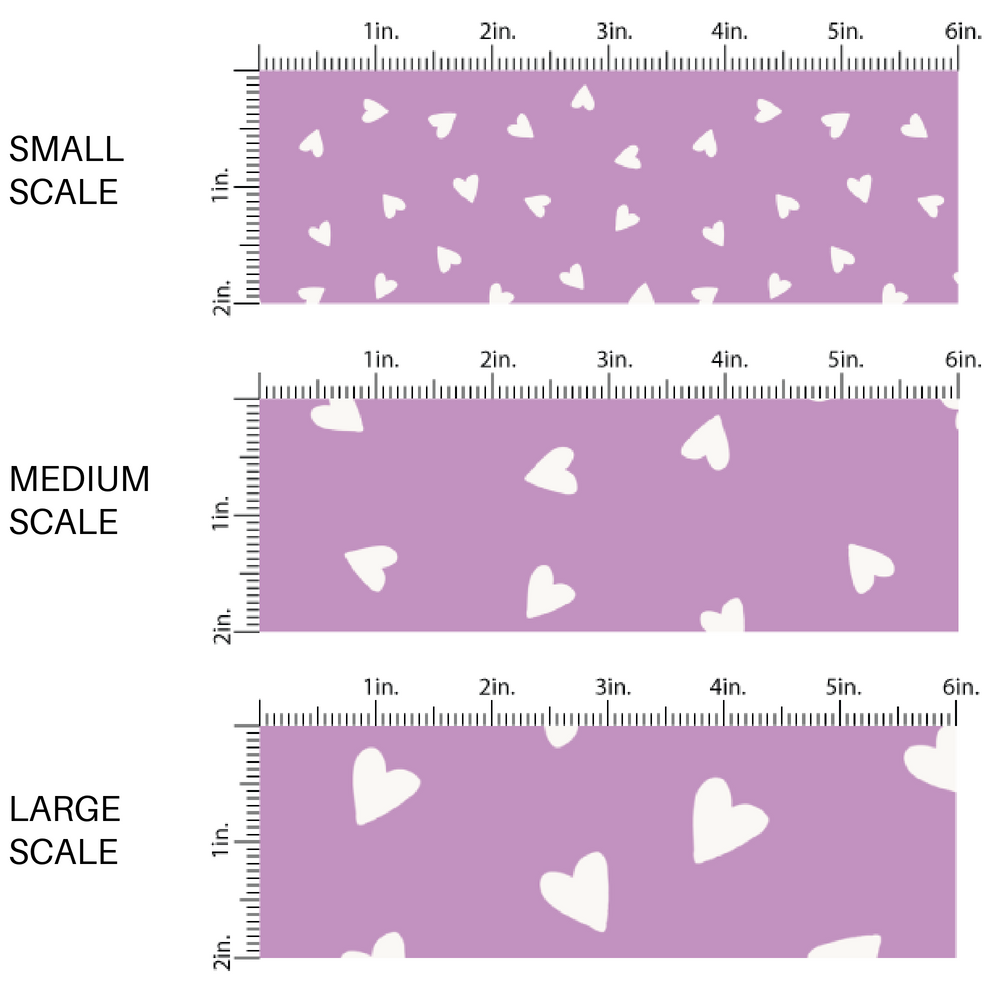 Cream Tiny Hearts on Purple Fabric by the Yard scaled image guide.