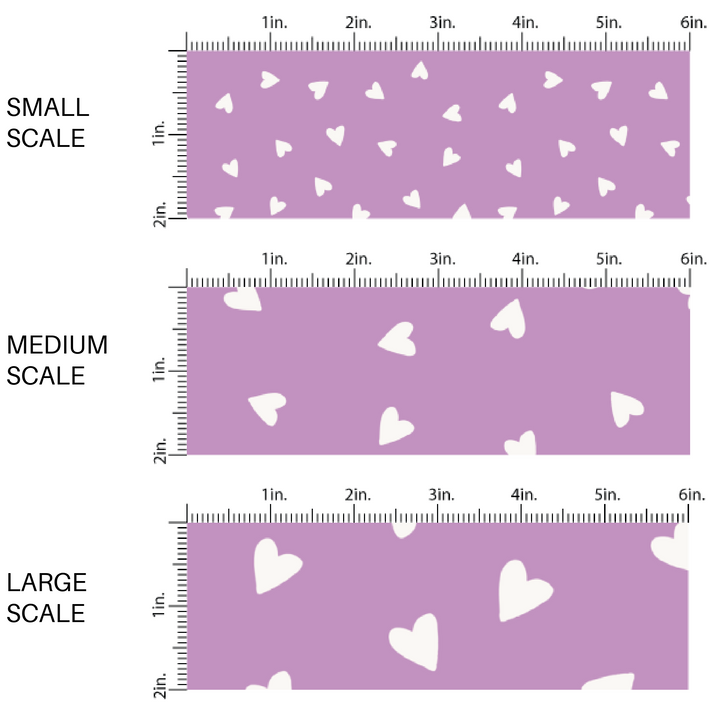 Cream Tiny Hearts on Purple Fabric by the Yard scaled image guide.