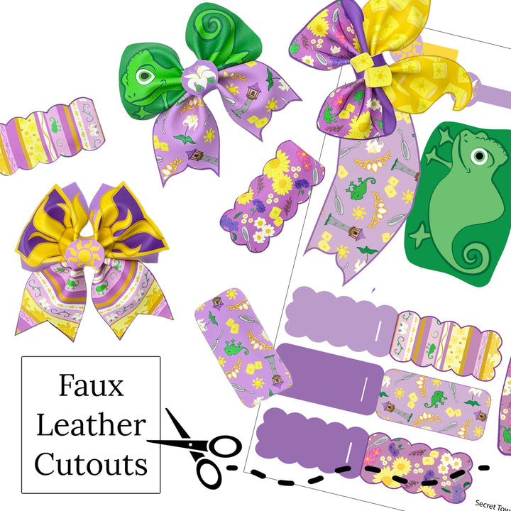 long hair princess movie inspired diy faux leather hair bows