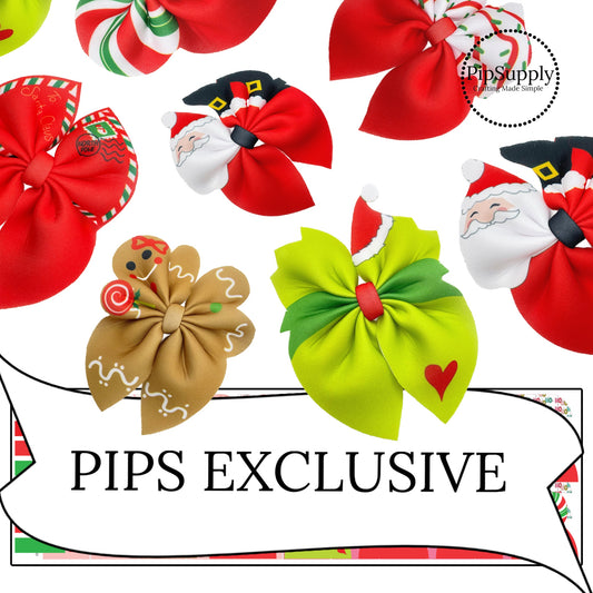 Traditional Christmas Bubble Neoprene DIY Hair Bows - Choose Size - PIPS EXCLUSIVE