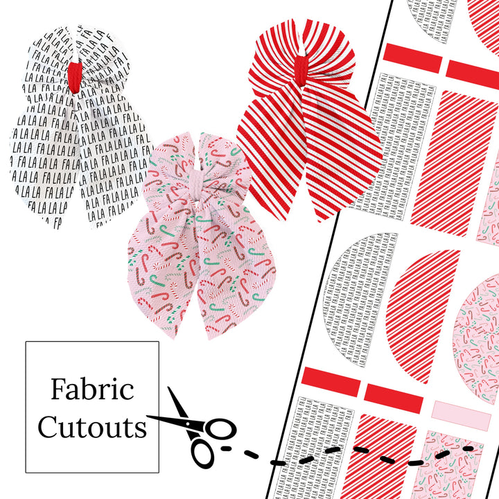 Traditional Christmas Flowy Sailor Fabric DIY Hair Bows