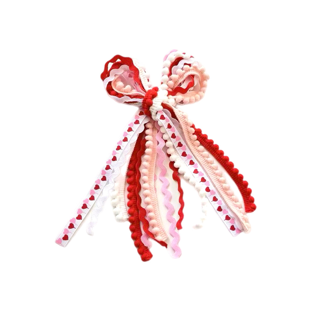 True Love Messy Ribbon Hair Bow Tied With Clip