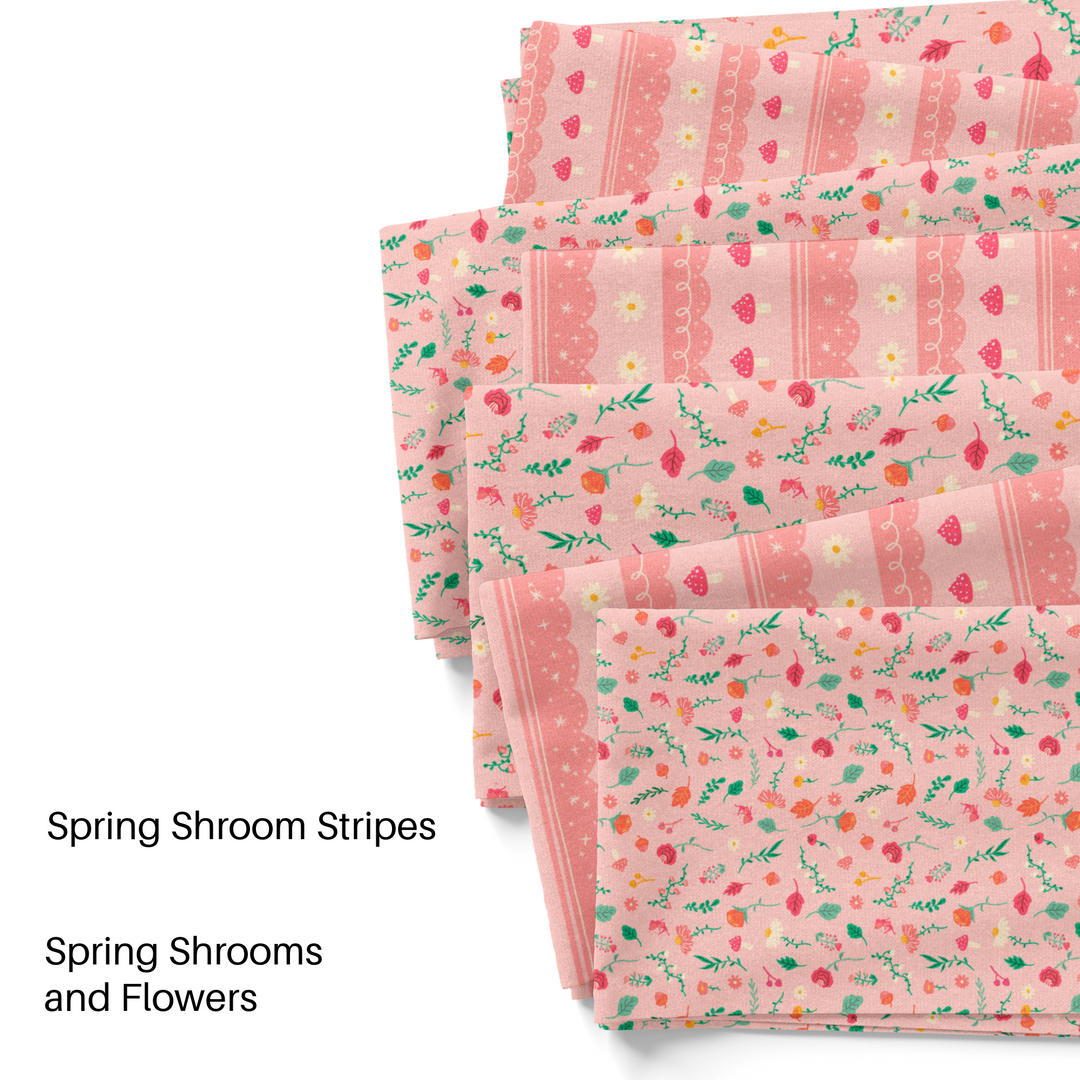 Spring Shroom Stripes Fabric By The Yard