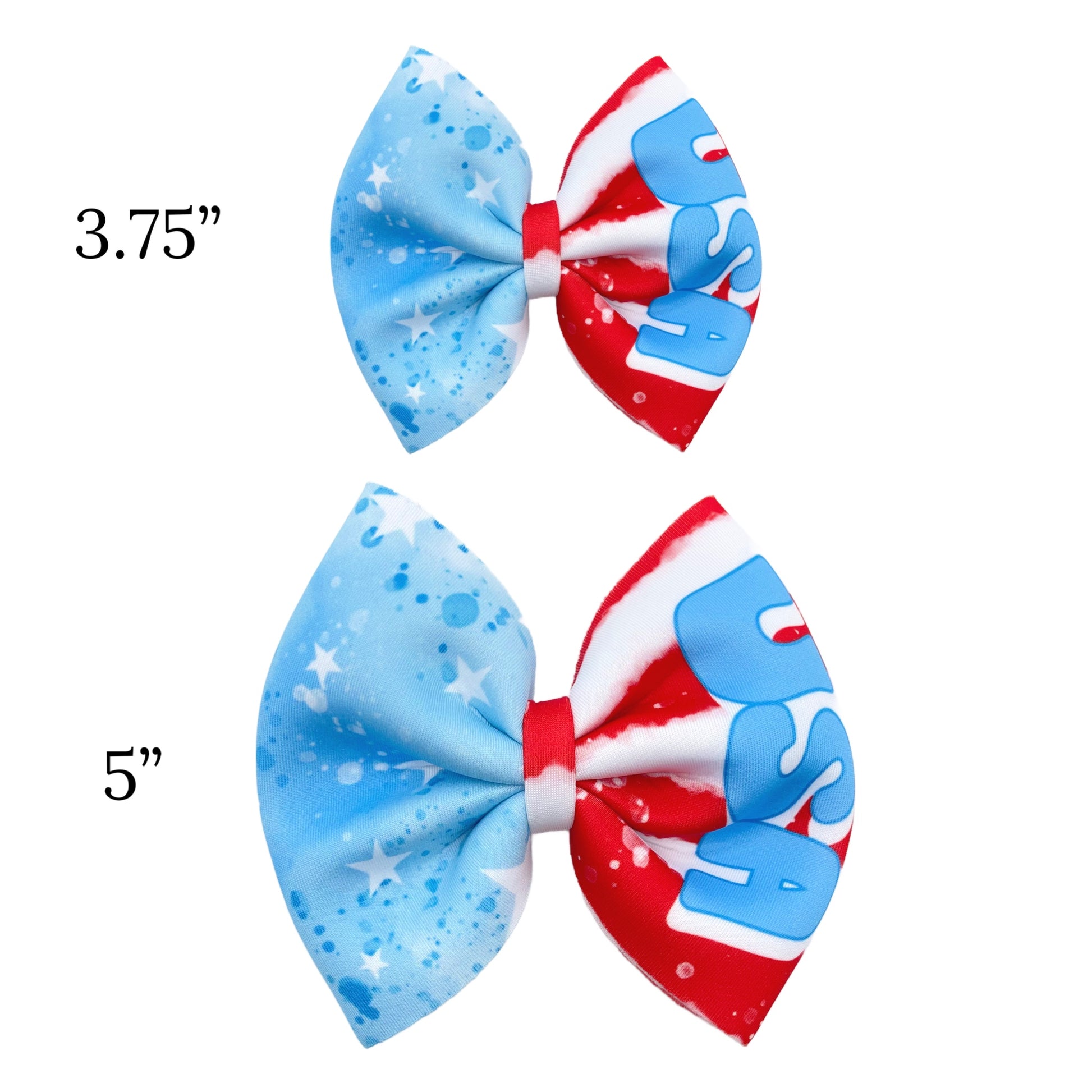 watercolor red and blue mini and regular sized pinched fabric bow template