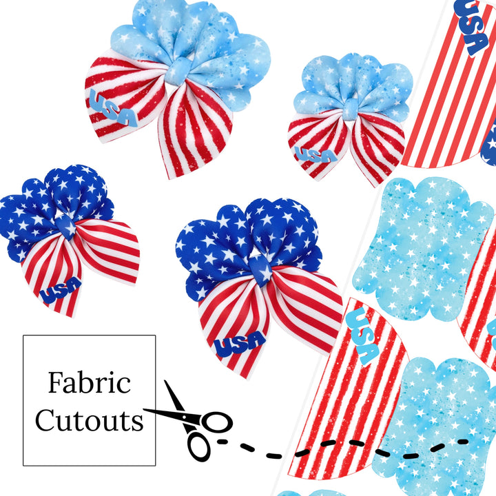 USA Spirit Shapes Bubble Neoprene DIY Hair Bows