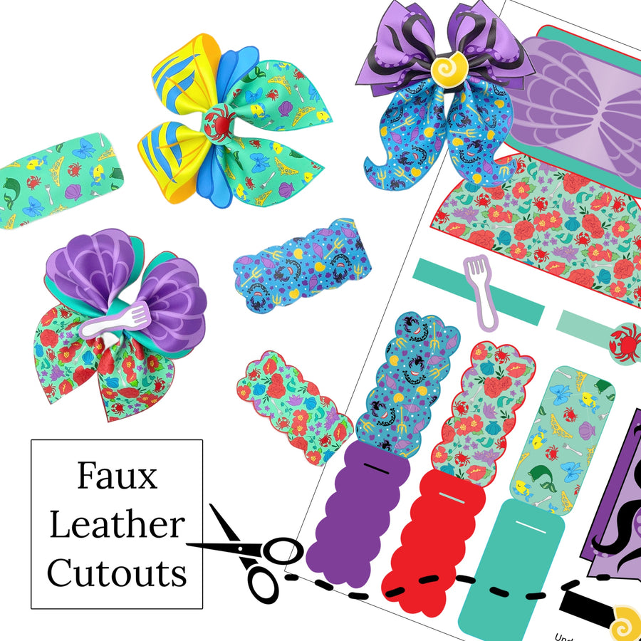 movie mermaid princess inspired faux leather diy cutouts