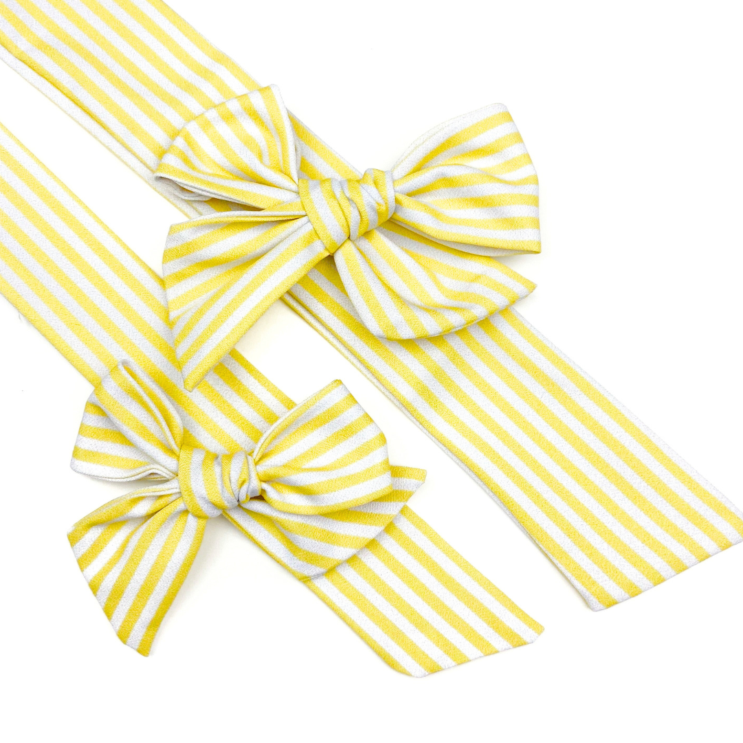 Lemon Seersucker Effortless Bow Strips - Closed Edge