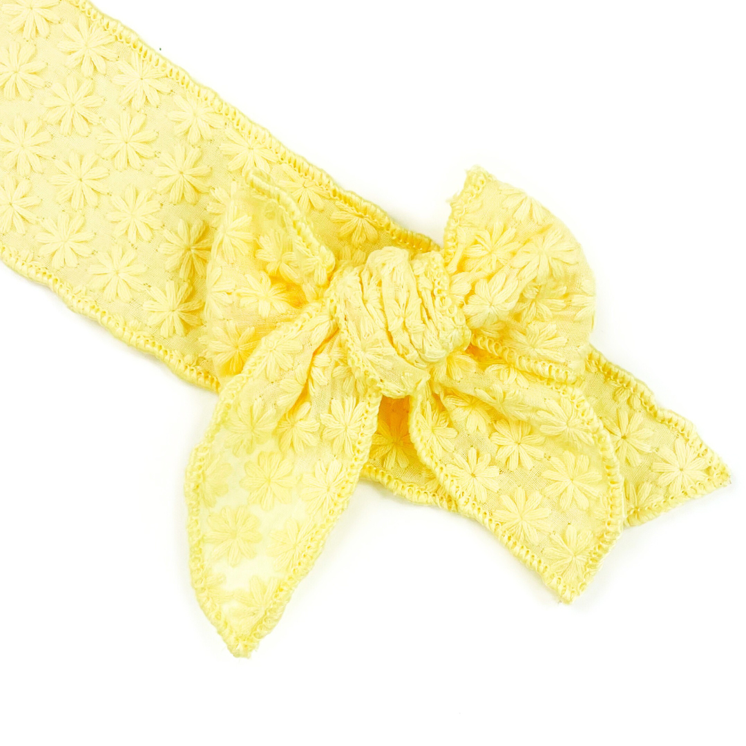 Yellow Daisy Effortless Bow Strips - Serged Edge