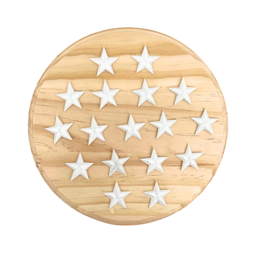 White Star Iron-On  Applique-Set of 3