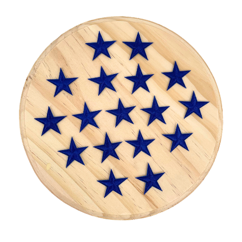 BLUE Star Iron-On  Applique-Set of 3