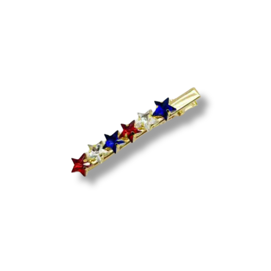 Patriotic Star Rhinestone Hair Clips