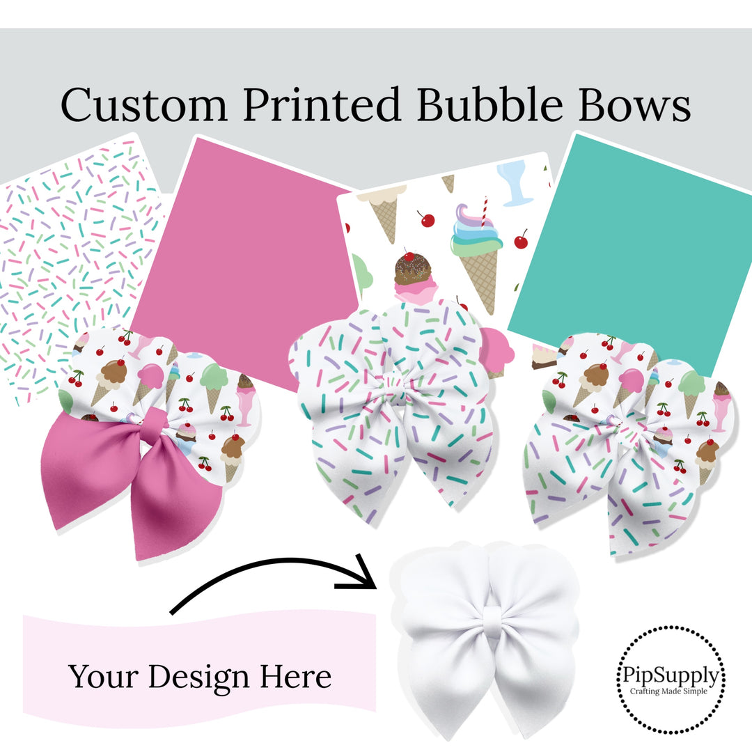 use your own seamless pattern to make hand cut diy neoprene bubble bows