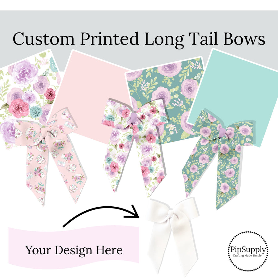 use your own design for custom long tail neoprene diy hair bows