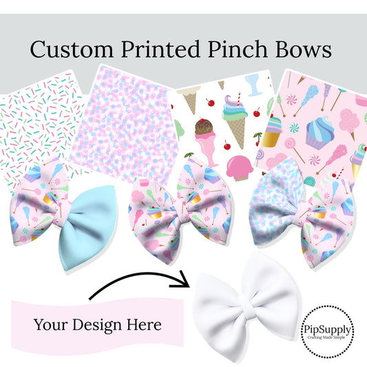 Upload Your Own Patterns CUSTOM Pinch FABRIC Bows - DIY - PIPS EXCLUSIVE