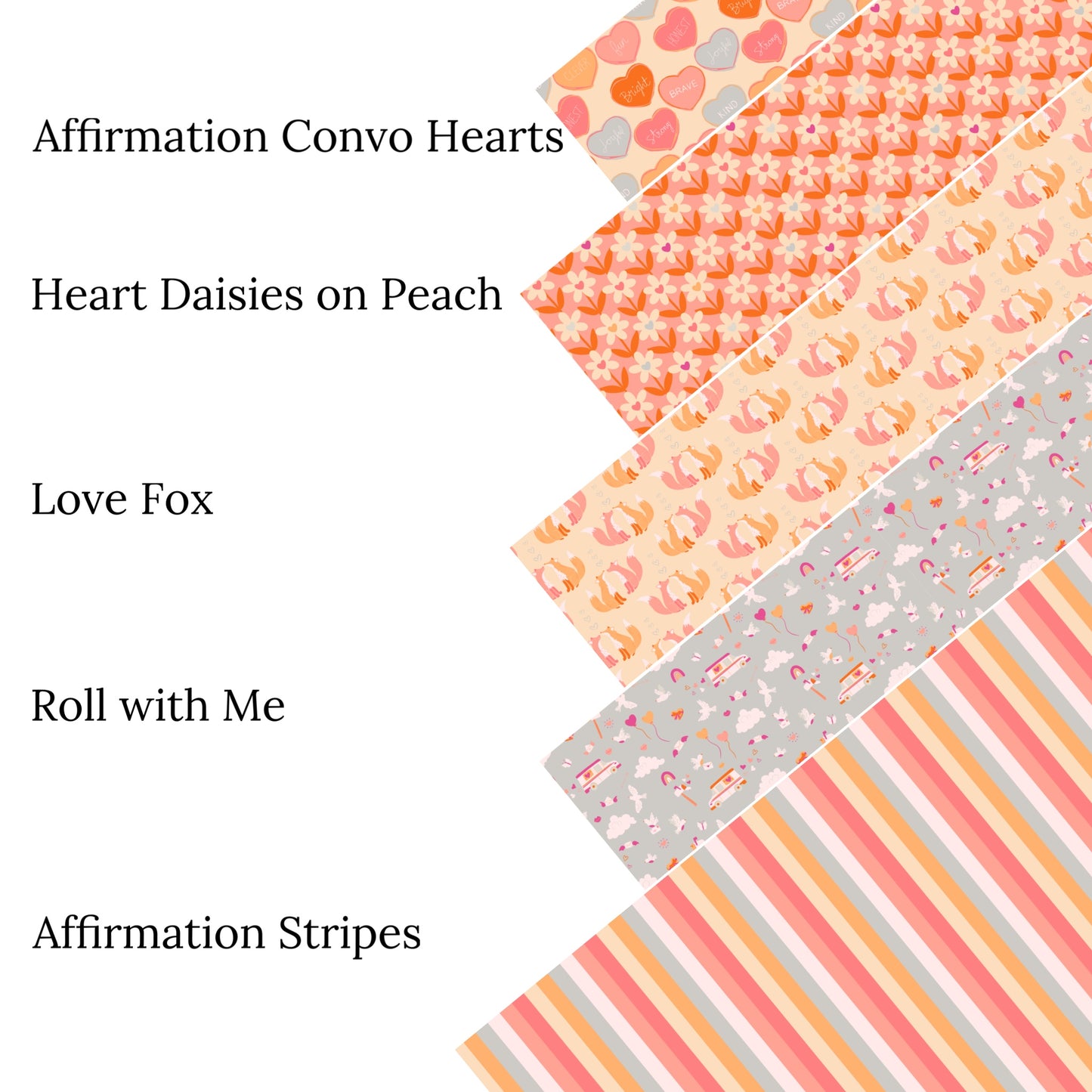 Heart Daisies on Peach Faux Leather Sheets