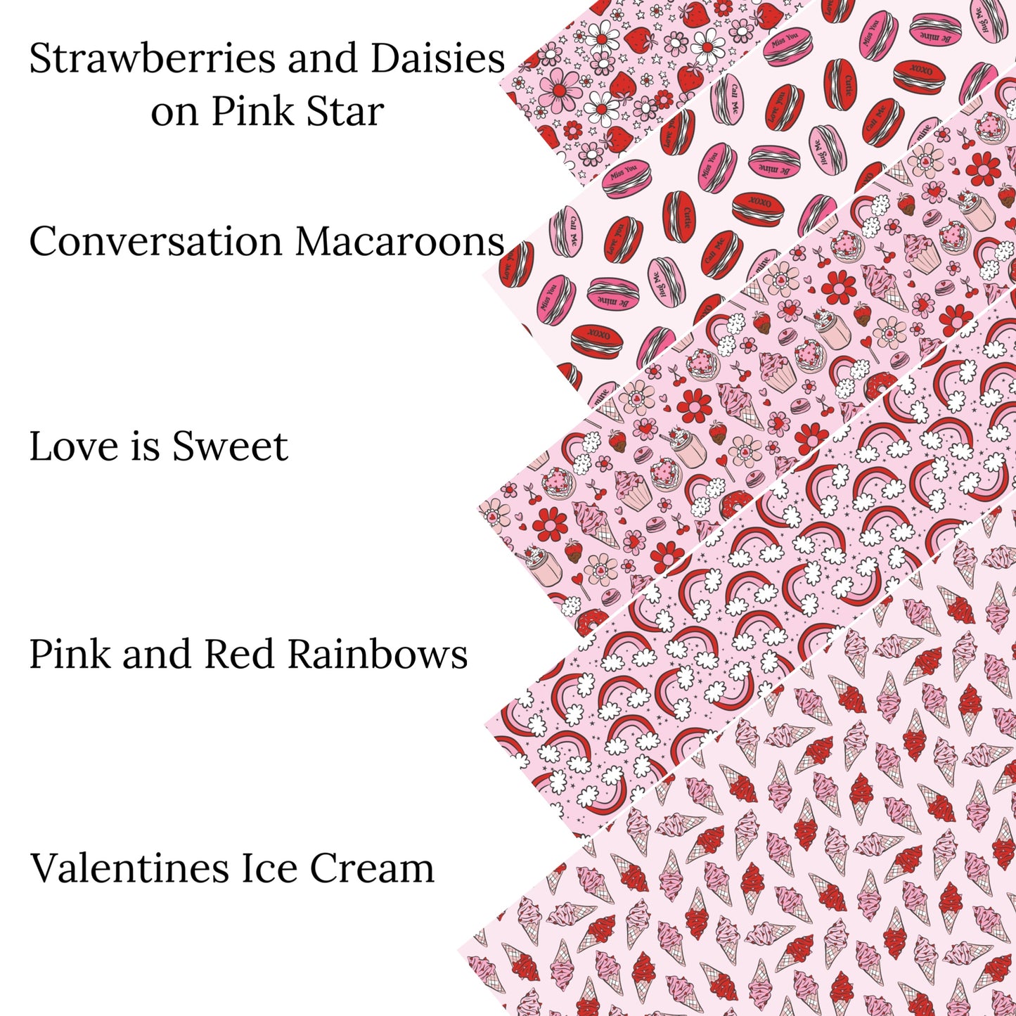 Valentine’s Ice Cream Faux Leather Sheets