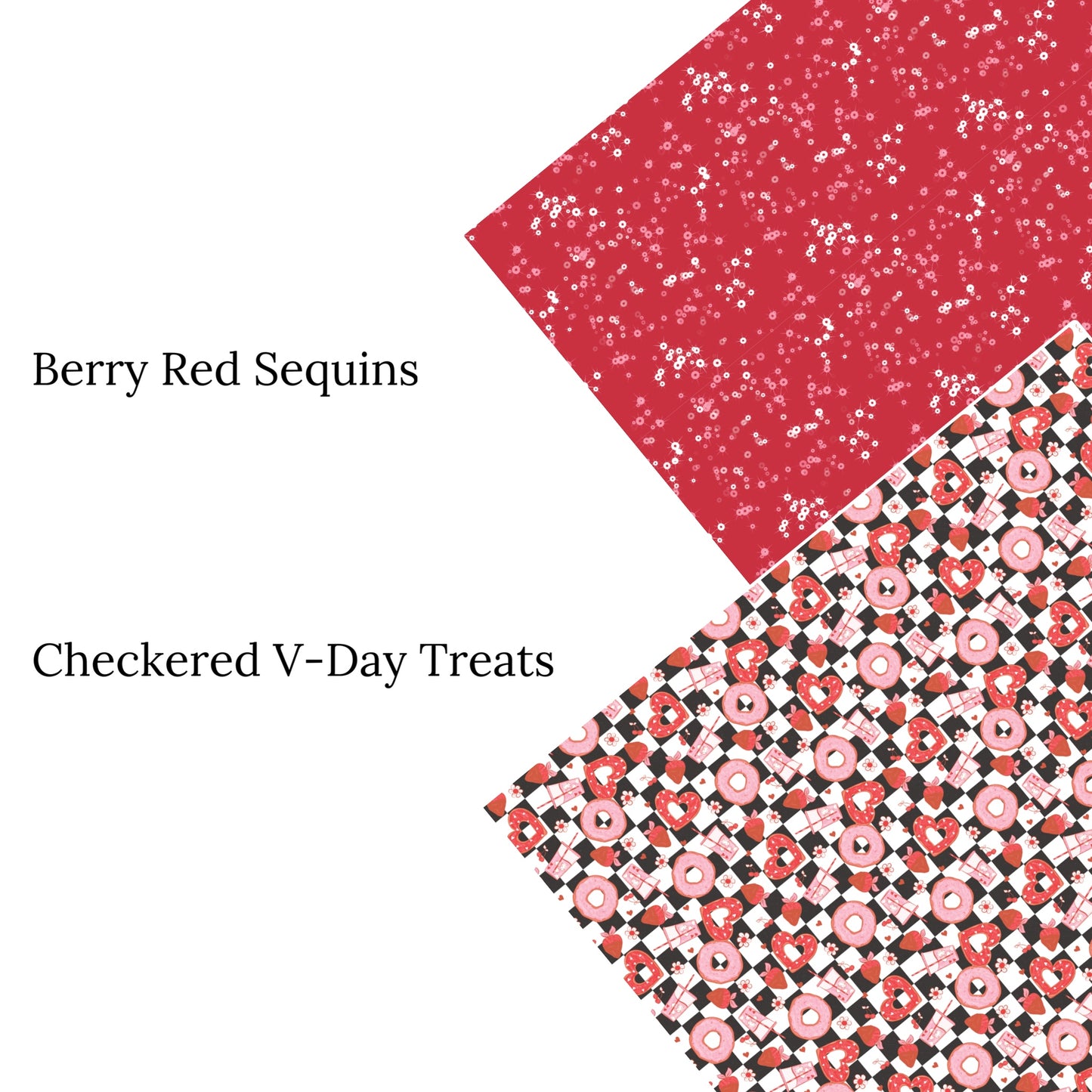 Berry Red Sequins Faux Leather Sheets
