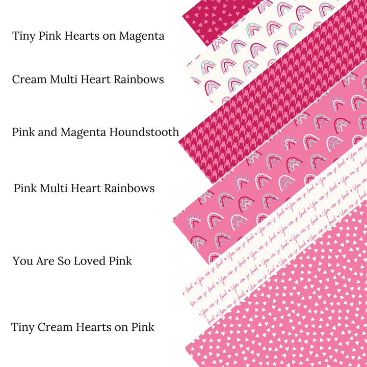 Tiny Cream Hearts on Pink Faux Leather Sheets