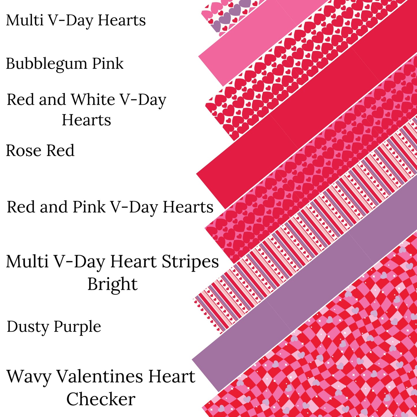 Red and White V-Day Hearts Faux Leather Sheets