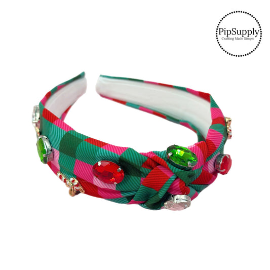 These Christmas embellished knotted headbands are a stylish hair accessory. Made with high quality fabric these themed holiday headbands are a fashionable answer to keeping your hair back!