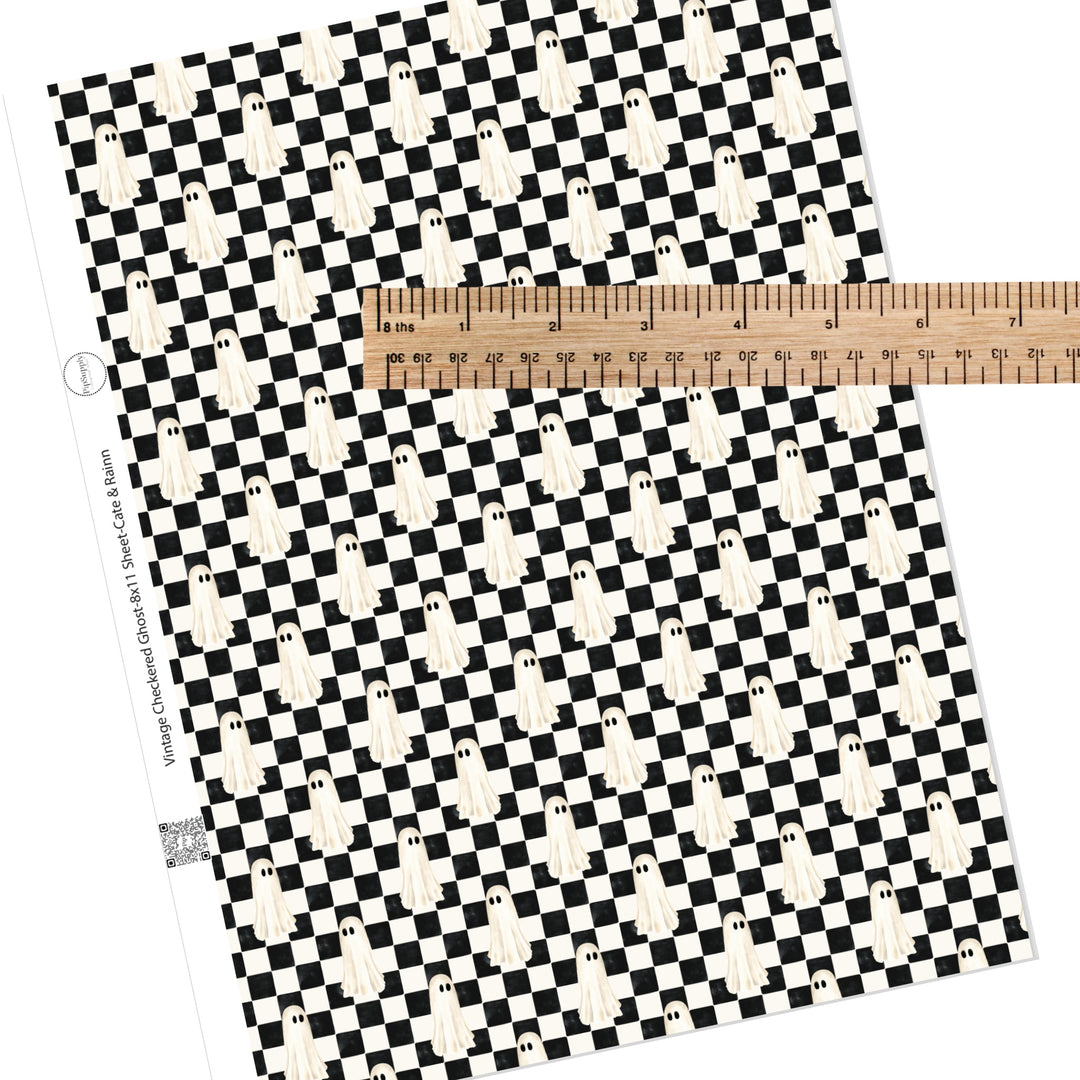 Vintage Checkered Ghost Faux Leather Sheets