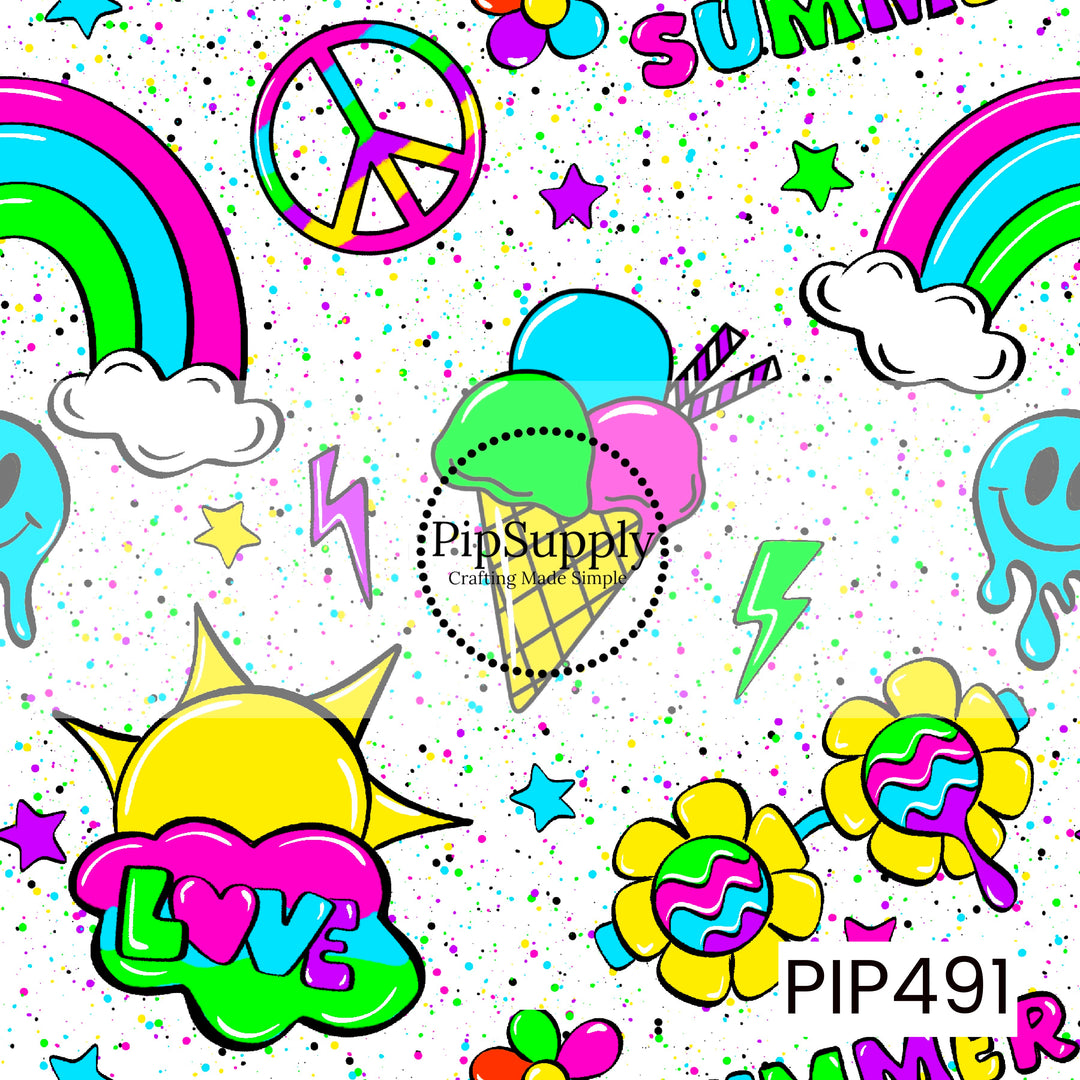 PIP491 - Neon Summer Fun White