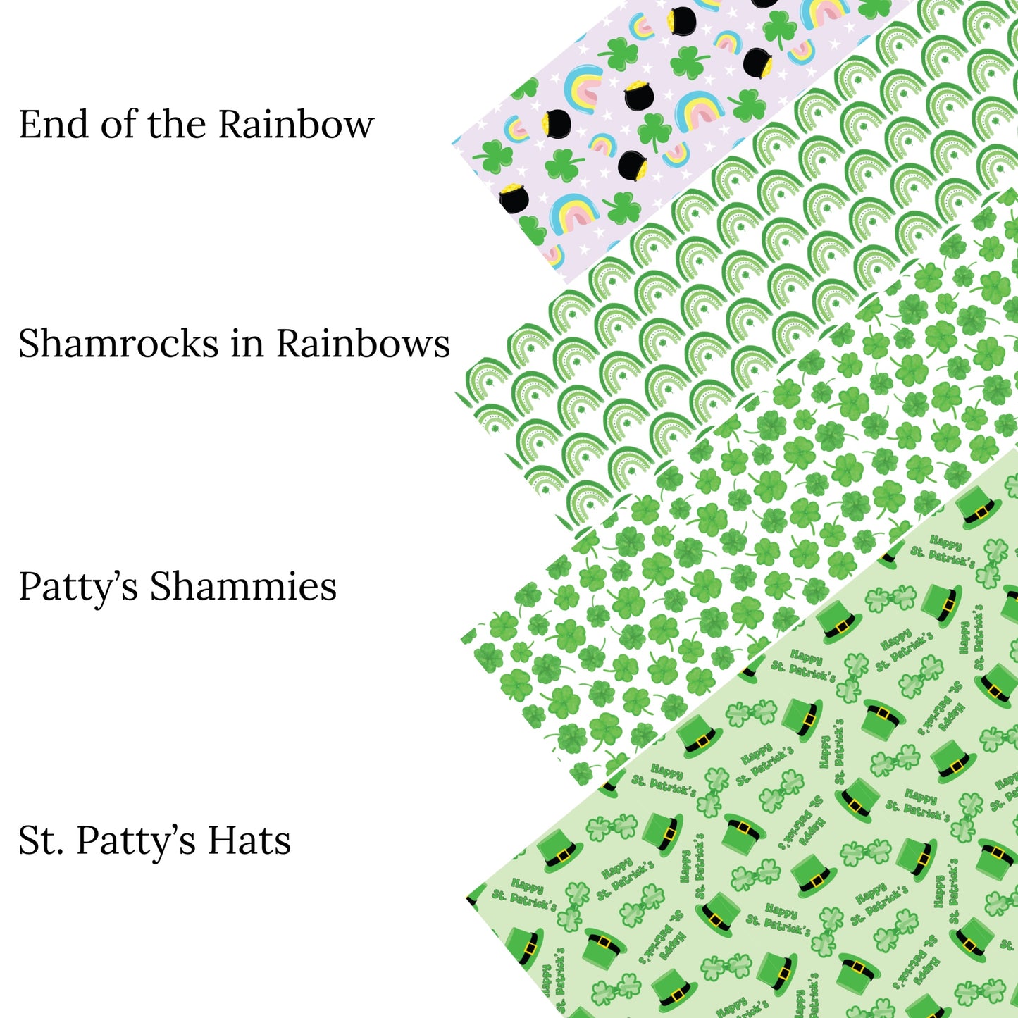 Shamrocks in Rainbows Faux Leather Sheets