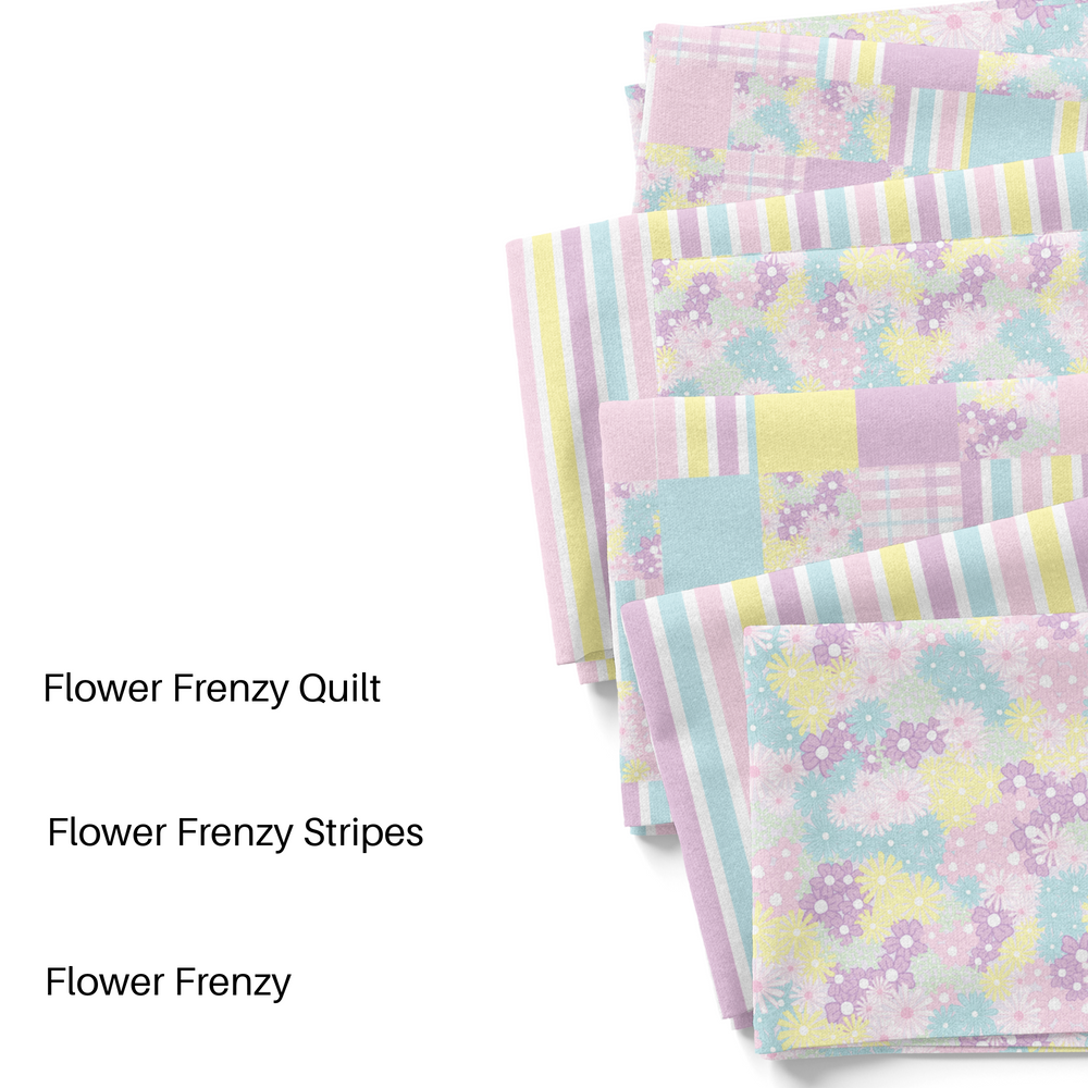 Wallflower Graphics "Flower Frenzy" Spring Fabric by the Yard Collection.