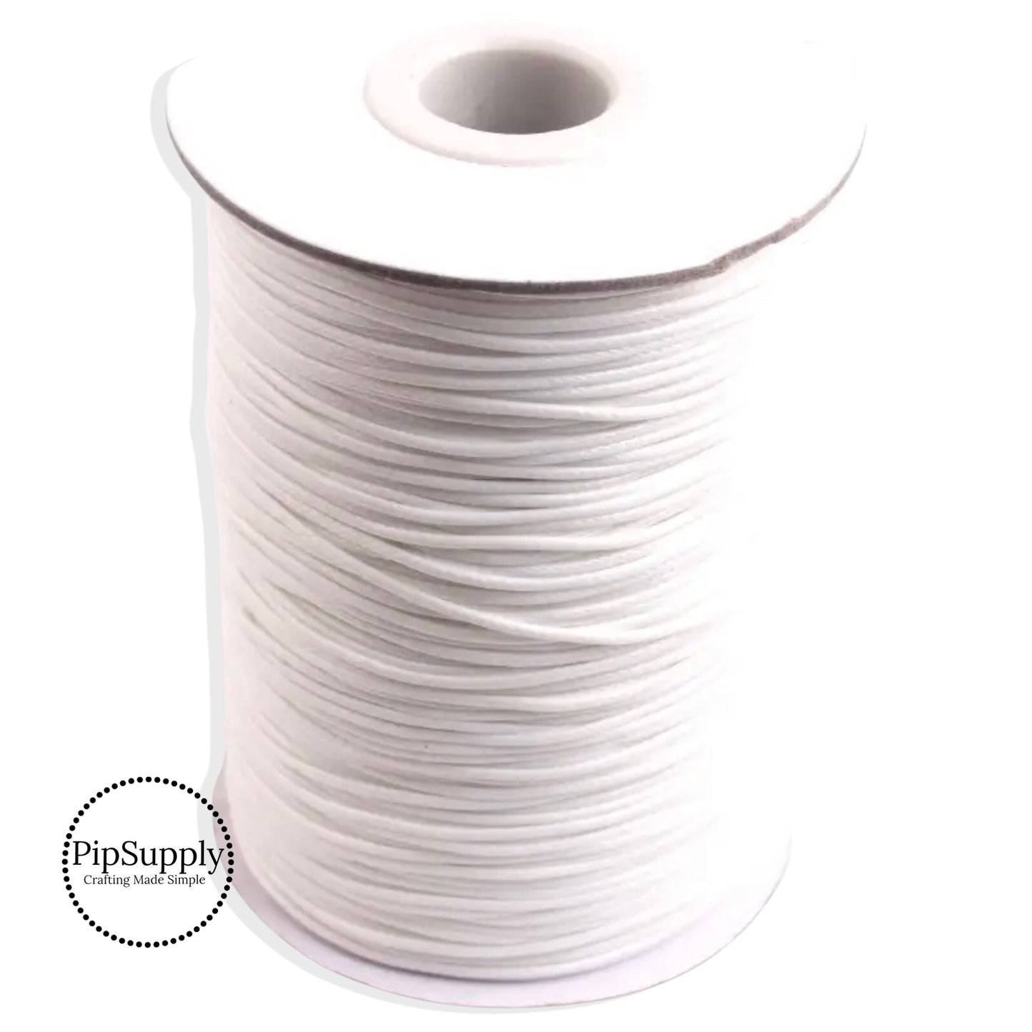 White nylon cord used for making jewelry and other DIY crafts.