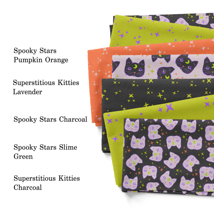 Wild Daisy Gallery's 2023 Halloween fabric swatches.