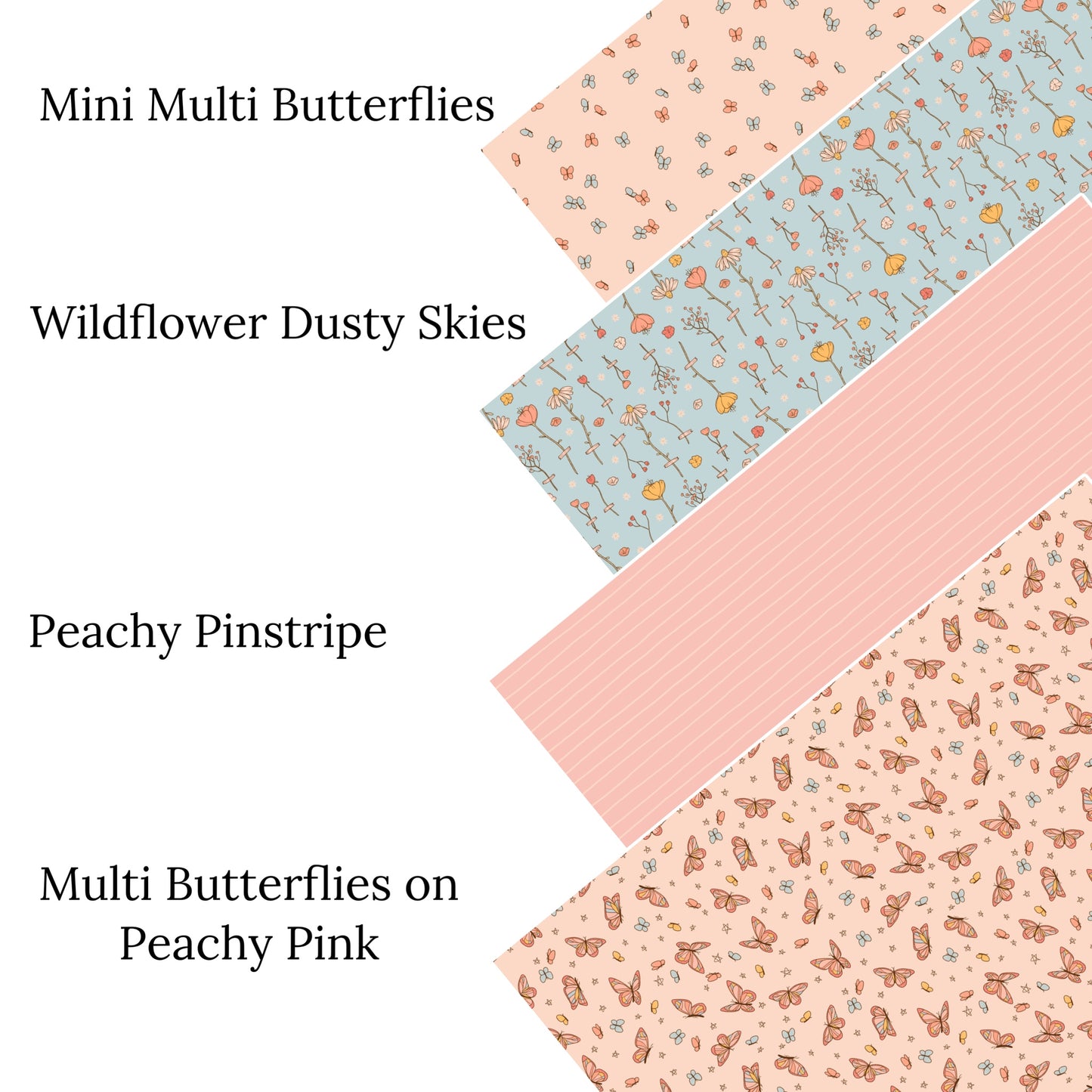 Multi Butterflies On Peachy Pink Faux Leather Sheets