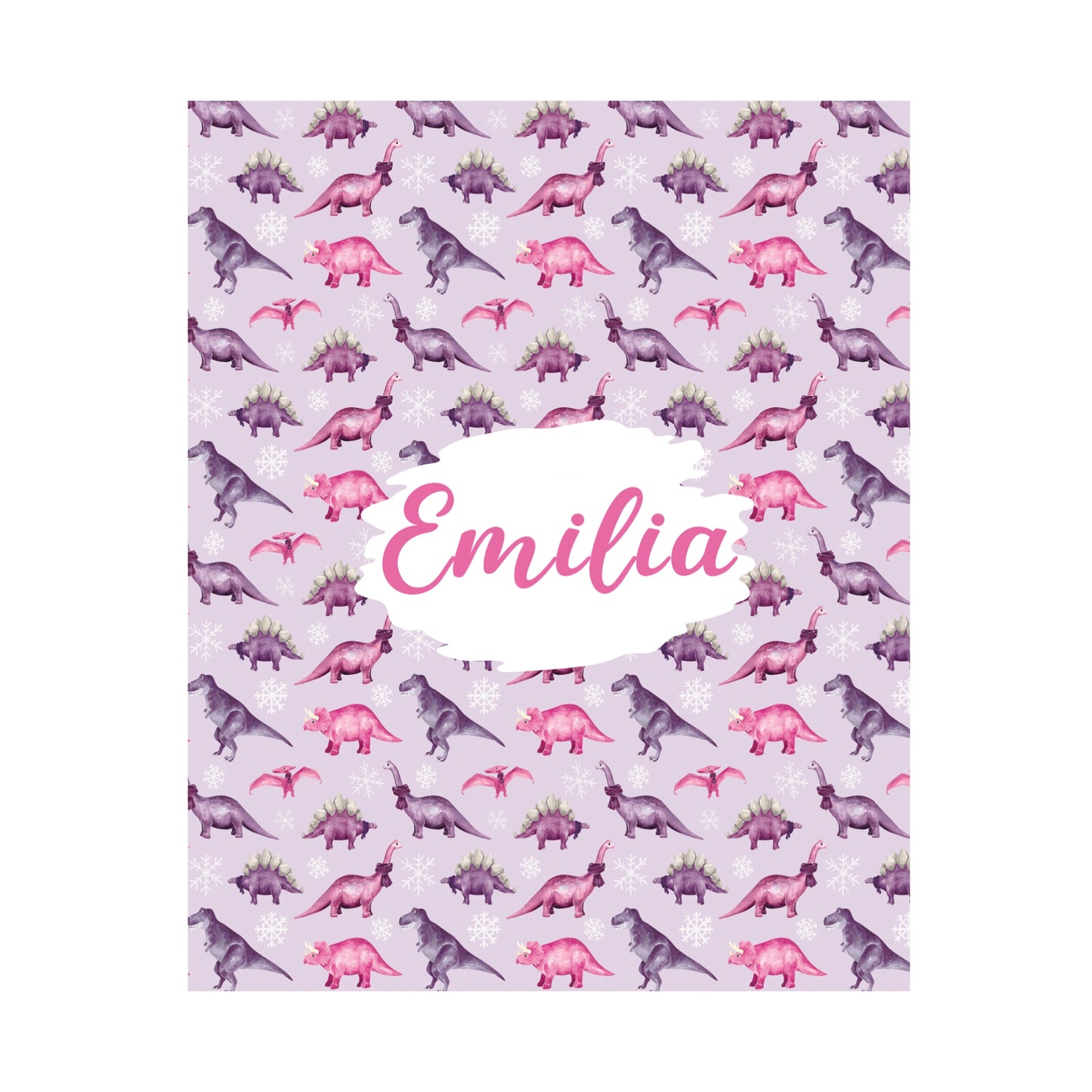 Winter Dinos Personalized Blanket
