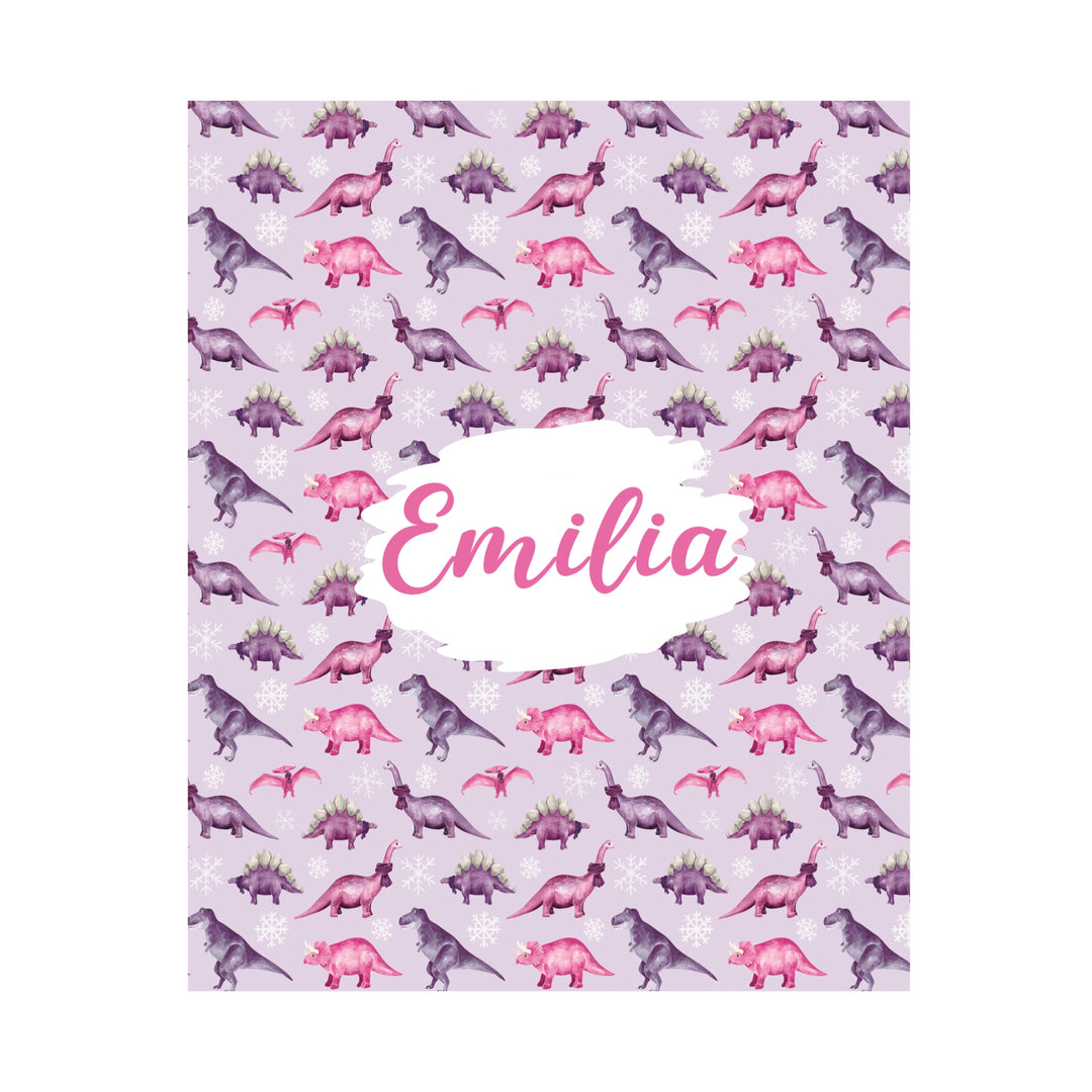 Winter Dinos Personalized Blanket