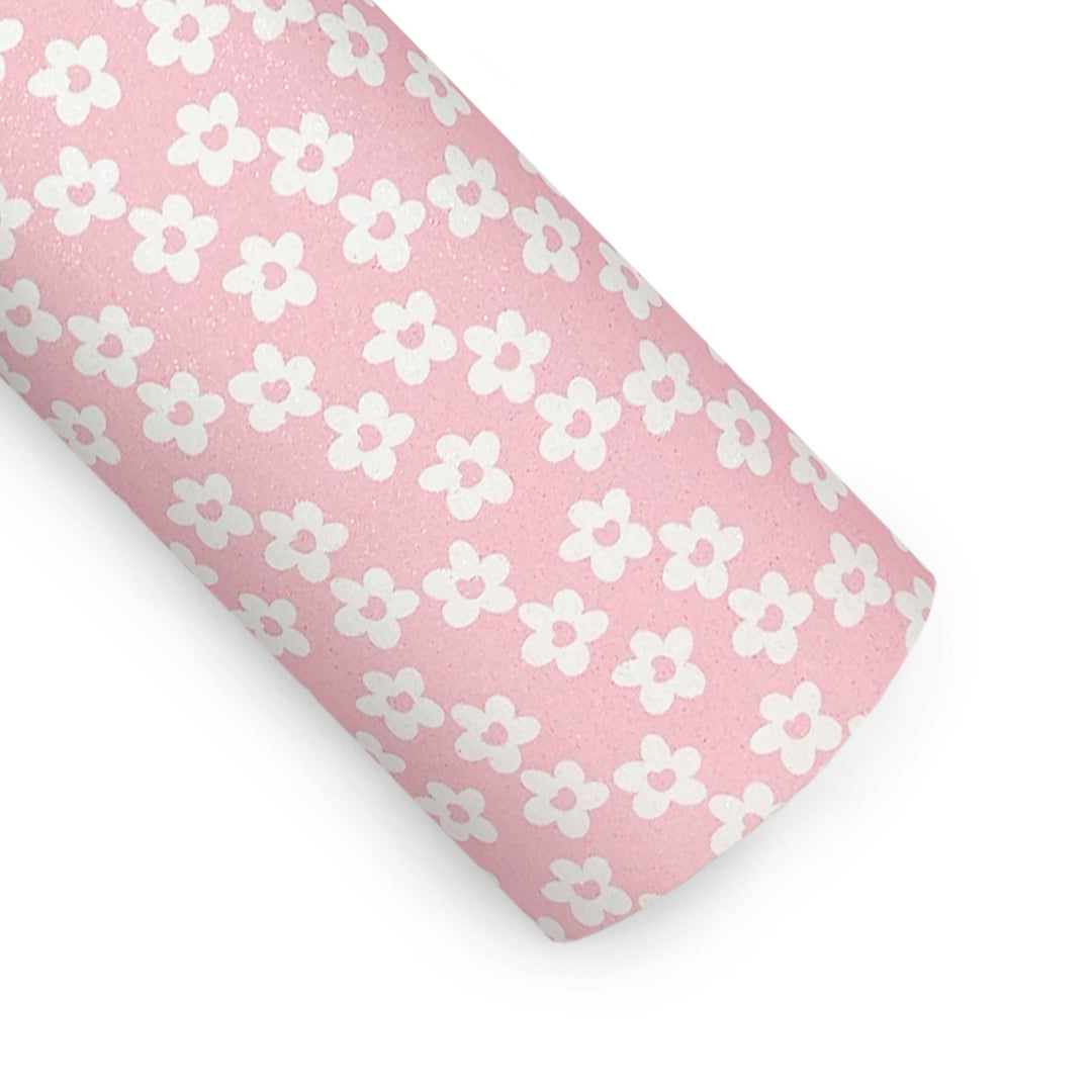 Pink Flower Love Shimmer Suede Sheets