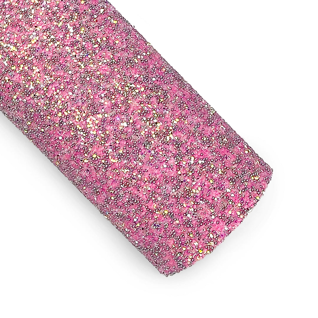 Fuchsia Pearled Globe Glitter Faux Leather Sheets