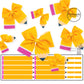 Back to school yellow pencil themed neoprene sailor hair bows.