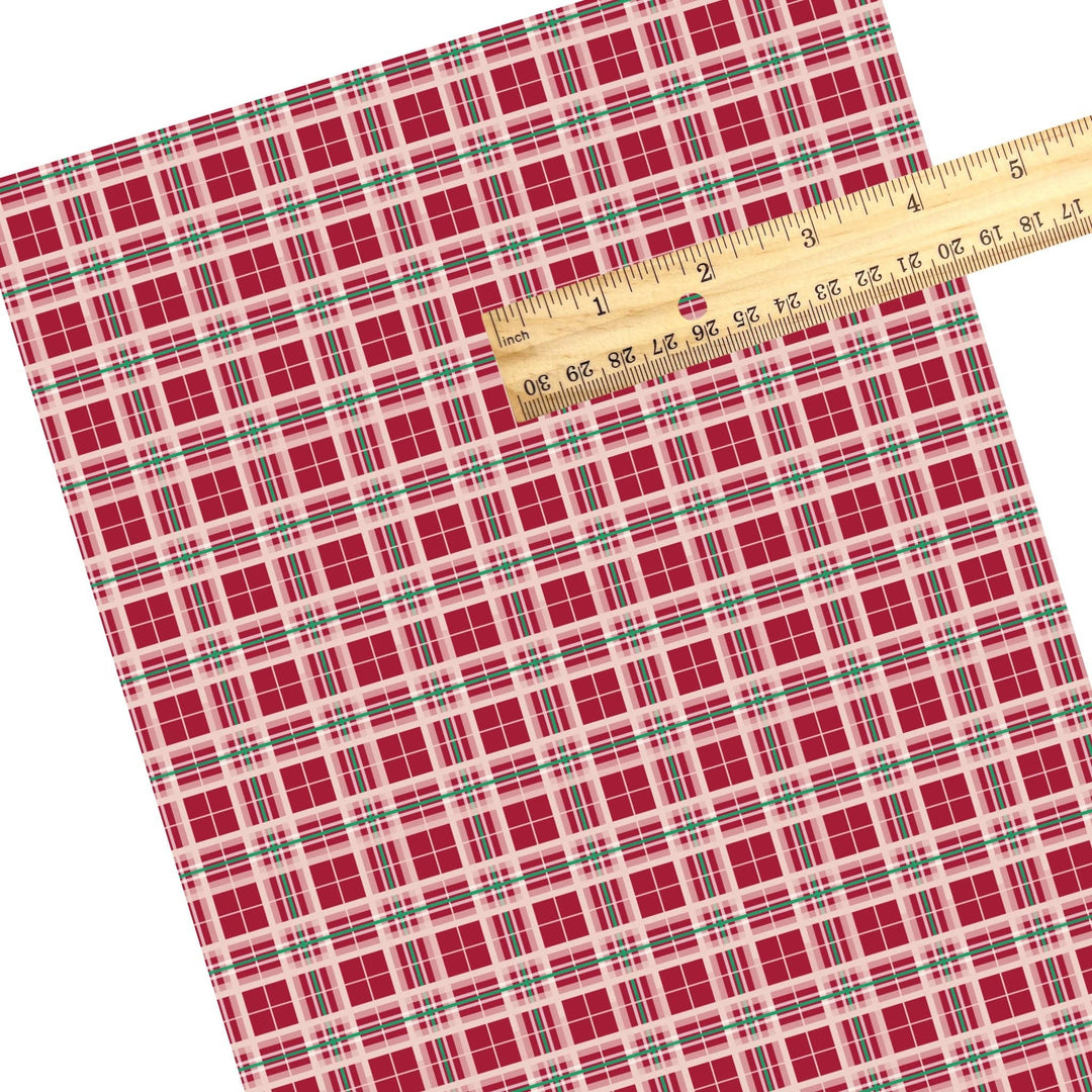Traditional Christmas Plaid Faux Leather Sheets