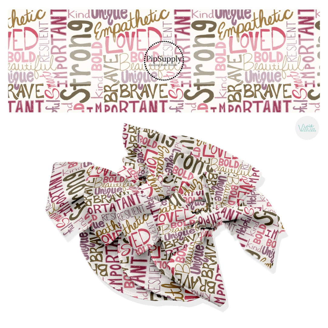 Berry Affirmations Hair Bow Strips