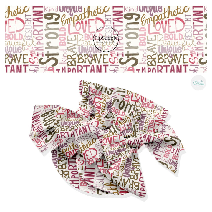 Berry Affirmations Hair Bow Strips