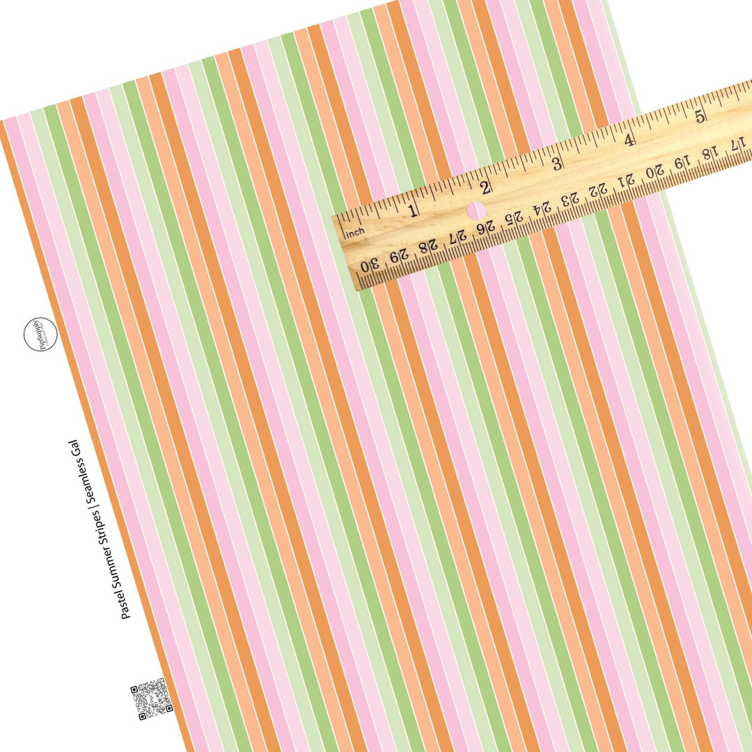 Pastel Summer Stripes Faux Leather Sheets