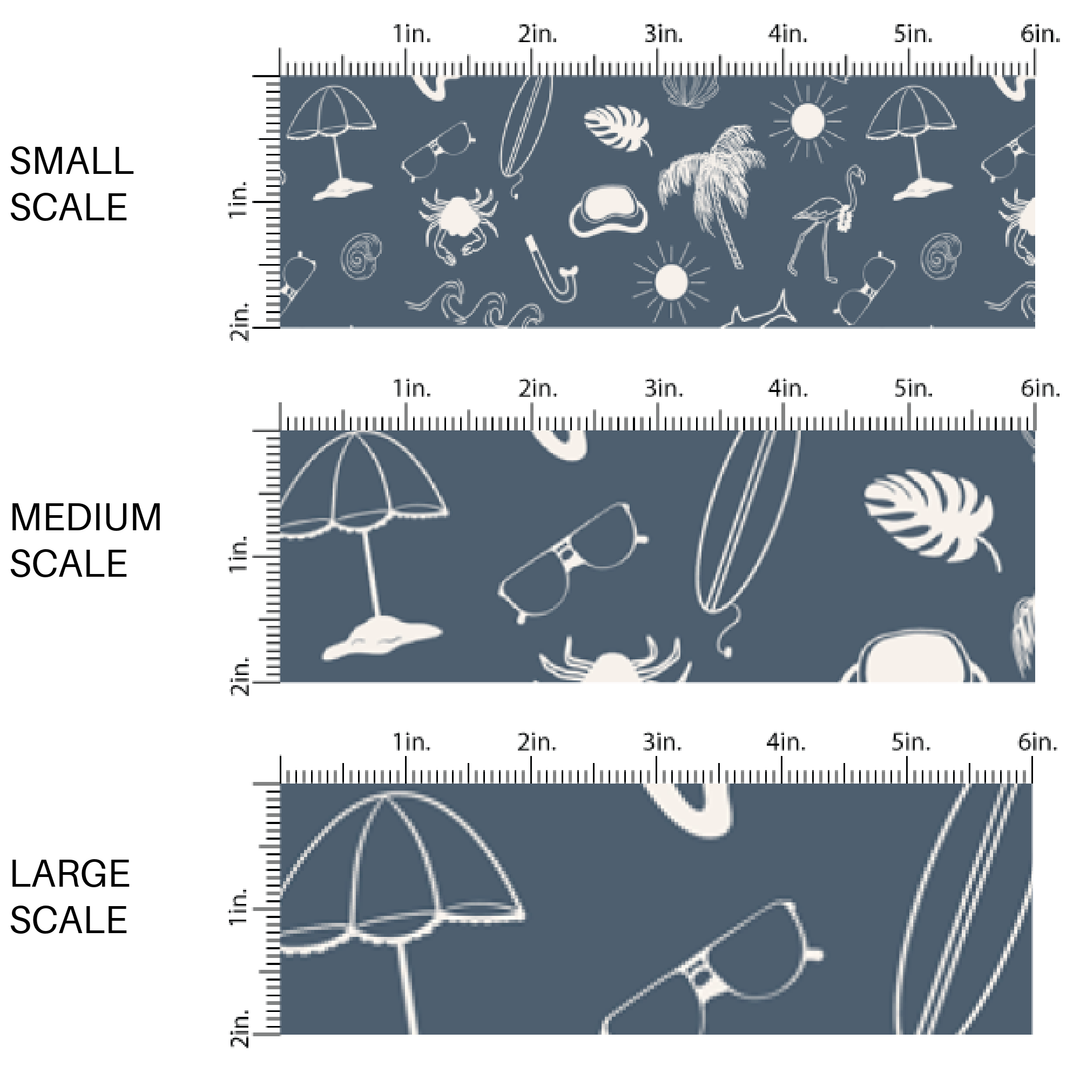 Navy Boardwalk Fabric By The Yard