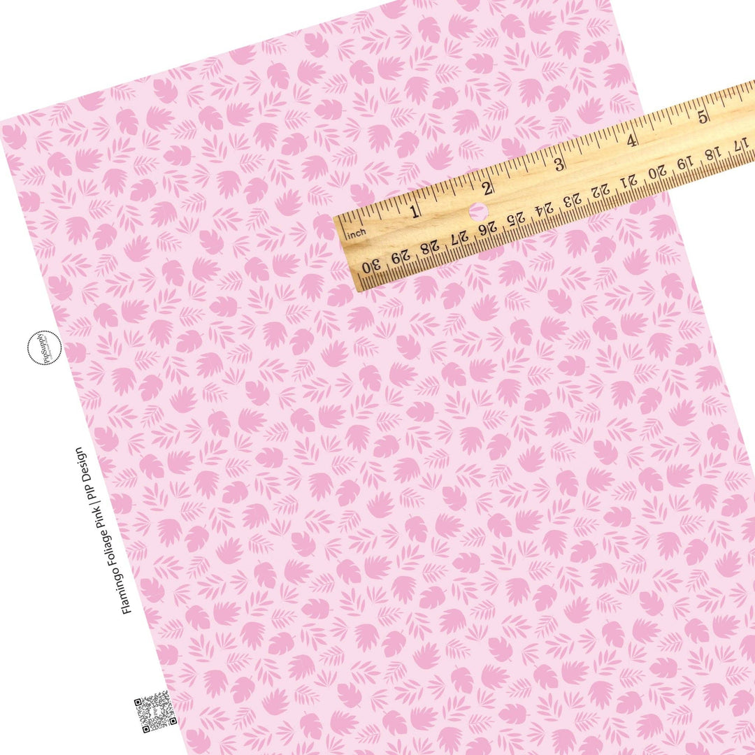 Flamingo Foliage Pink Faux Leather Sheets