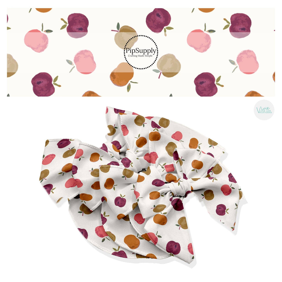 Berry Shade Apples Hair Bow Strips