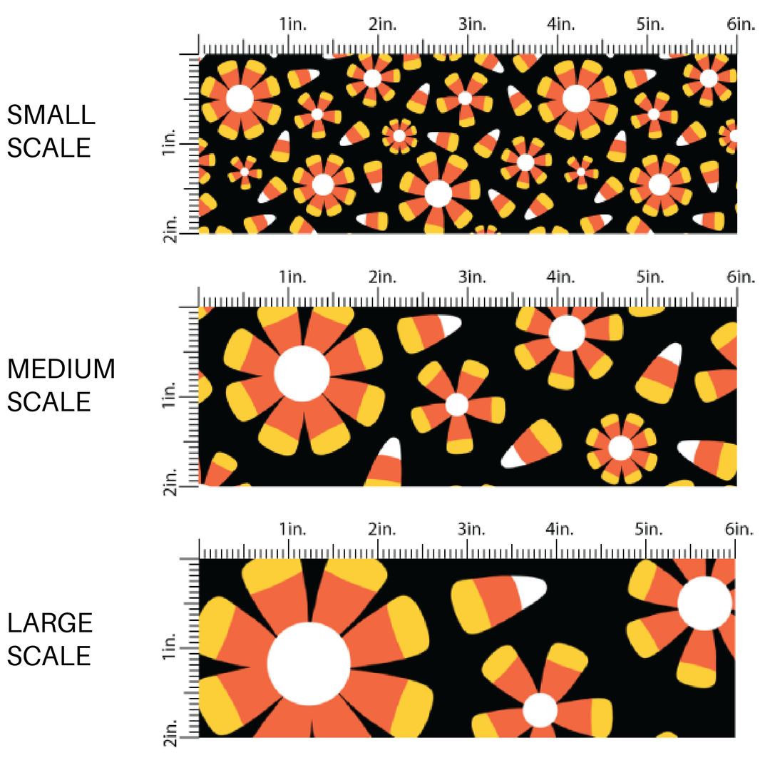 Candy Corn Floral Fabric By The Yard