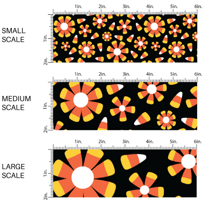 Candy Corn Floral Fabric By The Yard