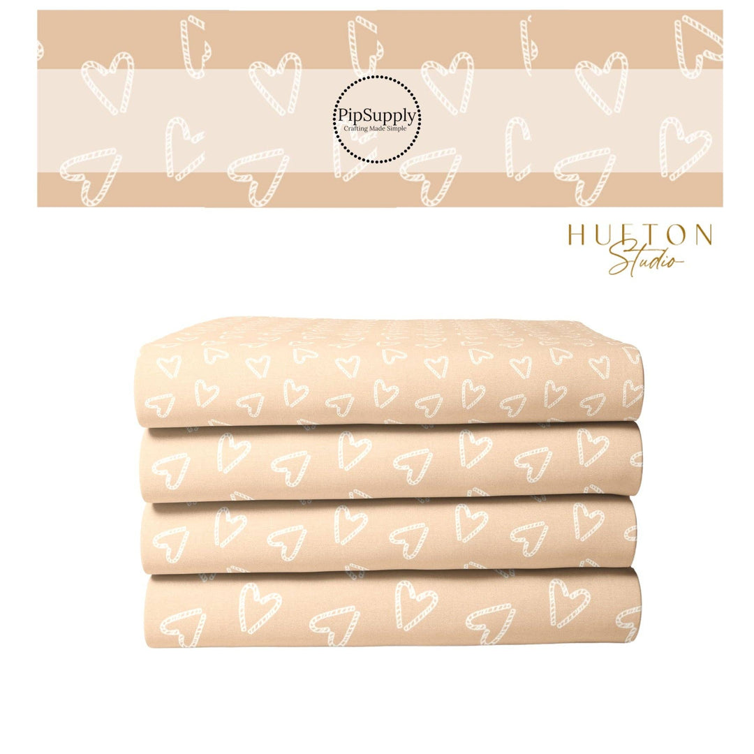 Beige Candy Cane Fabric By The Yard