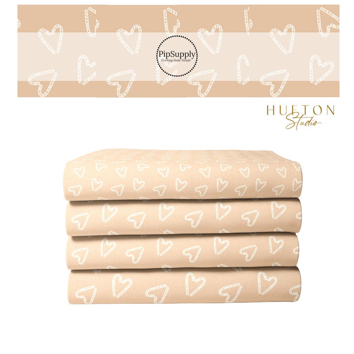 Beige Candy Cane Fabric By The Yard