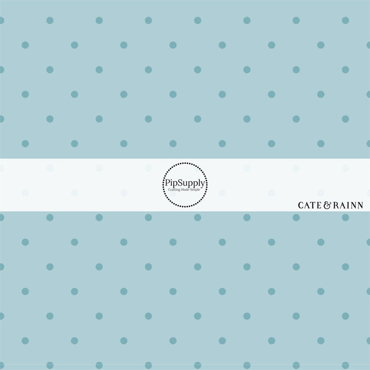 Baby Blue Polka Dots Hair Bow Strips
